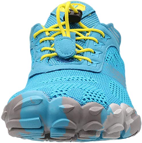 WHITIN Men's Trail Running Shoes Minimalist Barefoot Five Fingers Wide Toe Box Size 7.5 Workout Fitness Zero Drop Hiking Cross Training Light Blue 40 - Image 2