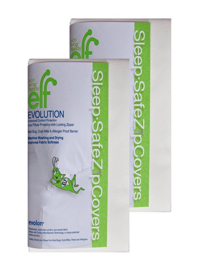 Eco Living Friendly Evolon Pillow Protector | 2 Pack Standard Zippered Encasement | Sleep Safe Zipper Cover - Image 1
