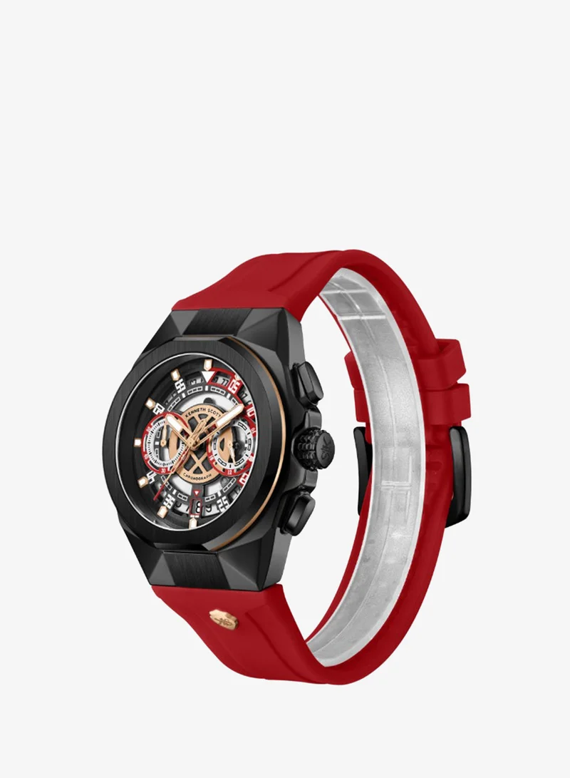 كينيث سكوت Men's Silicone Chronograph  Watch K26103-BSRB - 43 mm