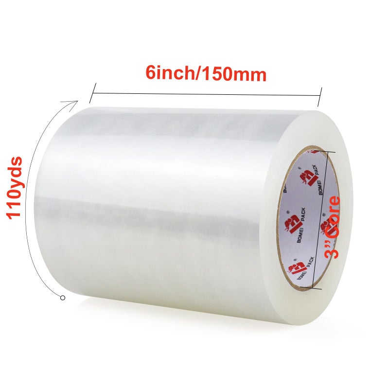 BOMEI PACK Clear Shipping Tape 6" Wide, 6 inch x 110 Yards (330ft), Industrial Grade 6 inch Heavy Duty Packing Tape for Box Office Moving, Shipping and Mailing - Image 2