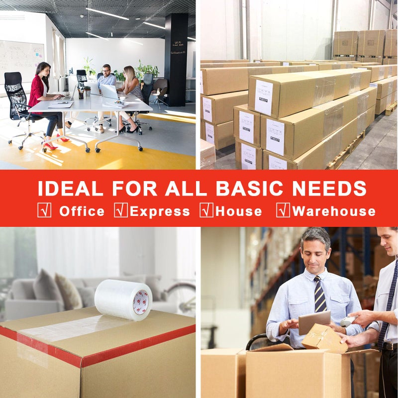 BOMEI PACK Clear Shipping Tape 6" Wide, 6 inch x 110 Yards (330ft), Industrial Grade 6 inch Heavy Duty Packing Tape for Box Office Moving, Shipping and Mailing - Image 3