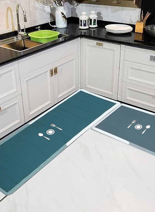 Status Contract Kitchen Mats for Floor | Set of Runner & Mat Kitchen Decor | Anti-Skid Rubber Kitchen Floor Mat | Napa Skin Super Absorbent Non Slip Mat - Floor Rug | Waterproof Kitchen Mat | (Purple) (RR-120x40,DM-38x58 CM) - Image 1