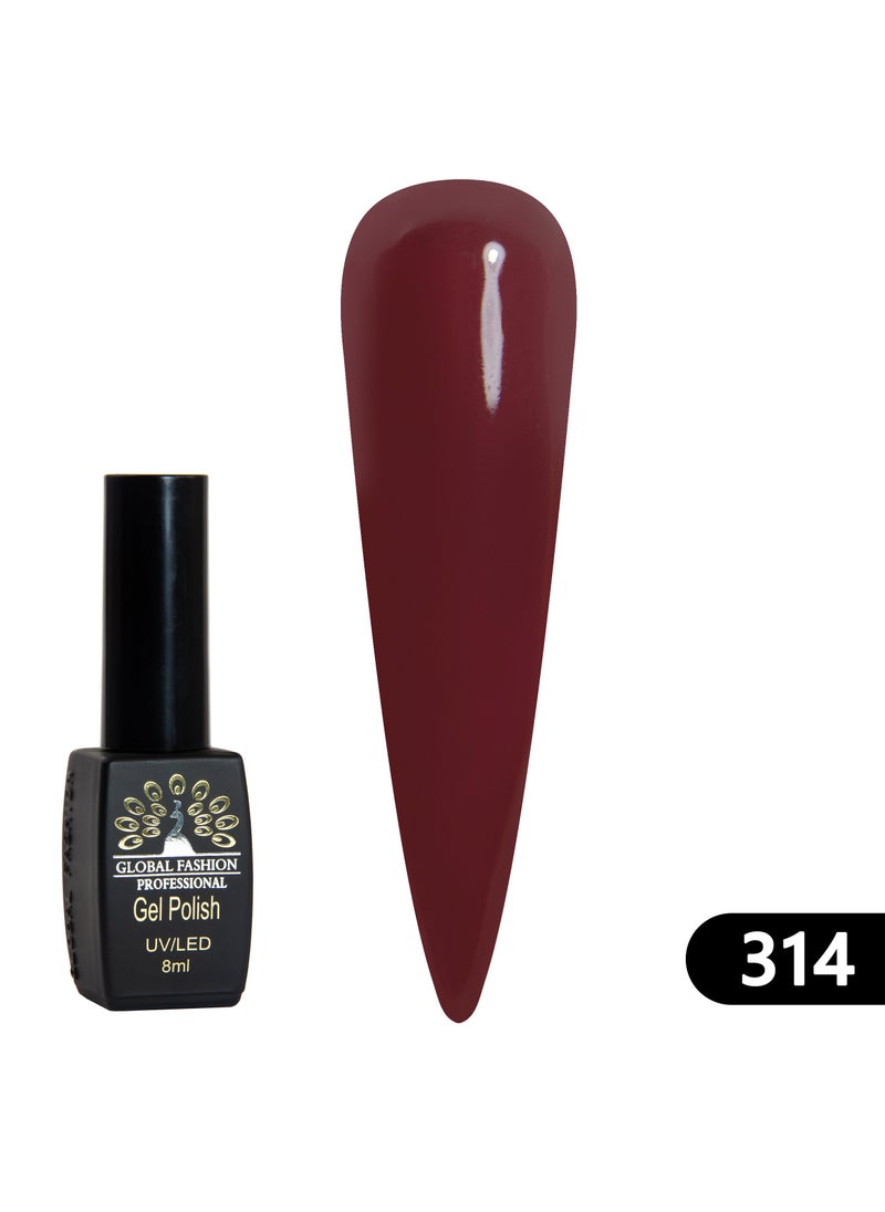 GLOBAL FASHION - Global Fashion Black Elite Gel Polish | 132 Colors of Long-Lasting Elegance - 8ml | 314 - Image 1