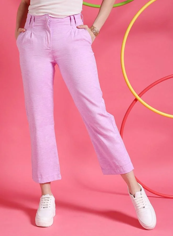 Freehand Freehand Women Purple Straight Fit Crop Pants