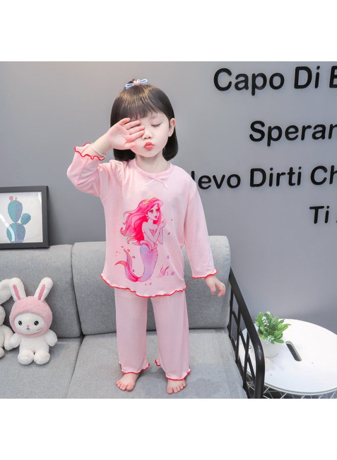 Girls' Pajamas Autumn Long Sleeve Thin Home Clothes Suit New Baby Girl Two-piece Clothes