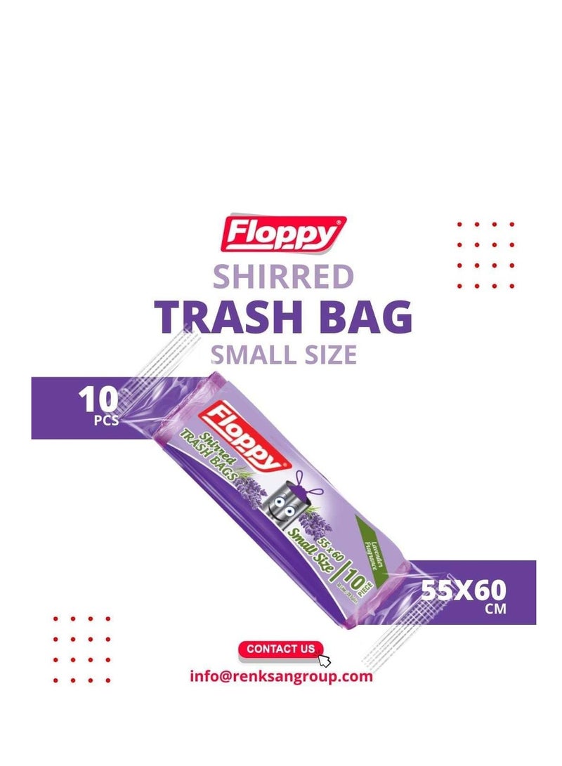 FLOPPY 10' SHIRRED TRASH BAG LAVENDER EXTRACT - Image 1