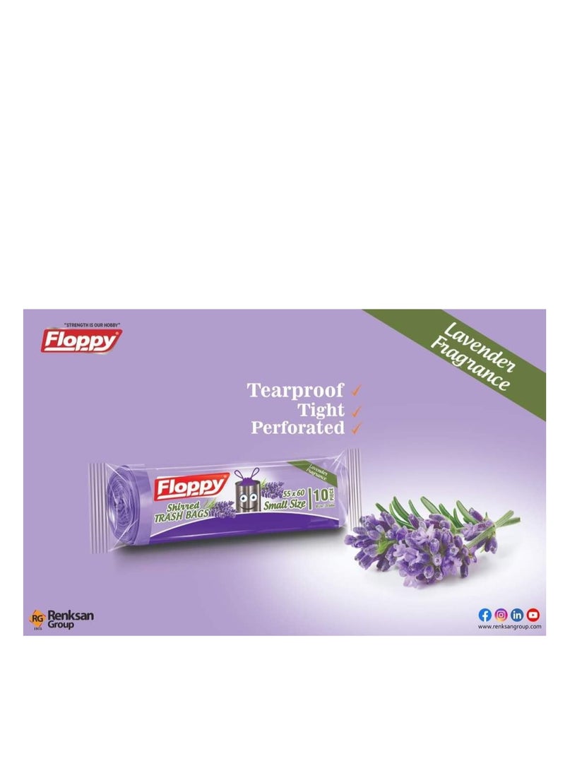 FLOPPY 10' SHIRRED TRASH BAG LAVENDER EXTRACT - Image 2