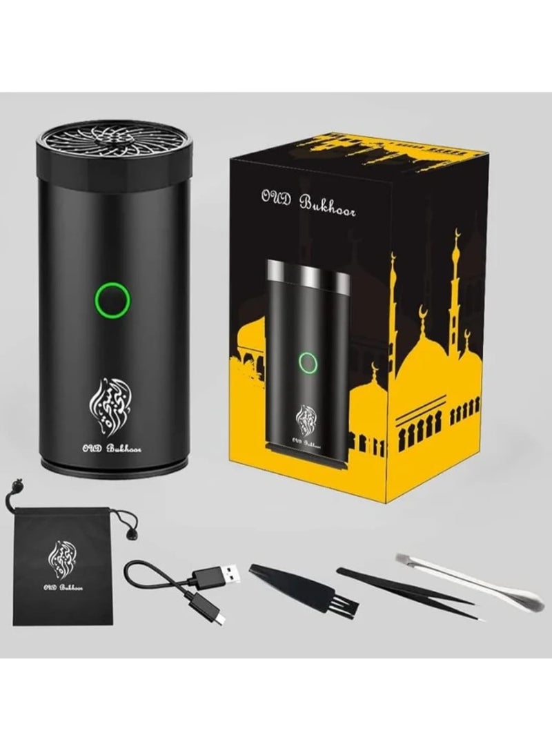 بخور مبخرة كهربائية محمولة بشحن USB – تصميم أنيق يعمل بلمسة واحدة، لتوزيع البخور برائحة فاخرة في المنزل والسيارة والمكتب - Image 3