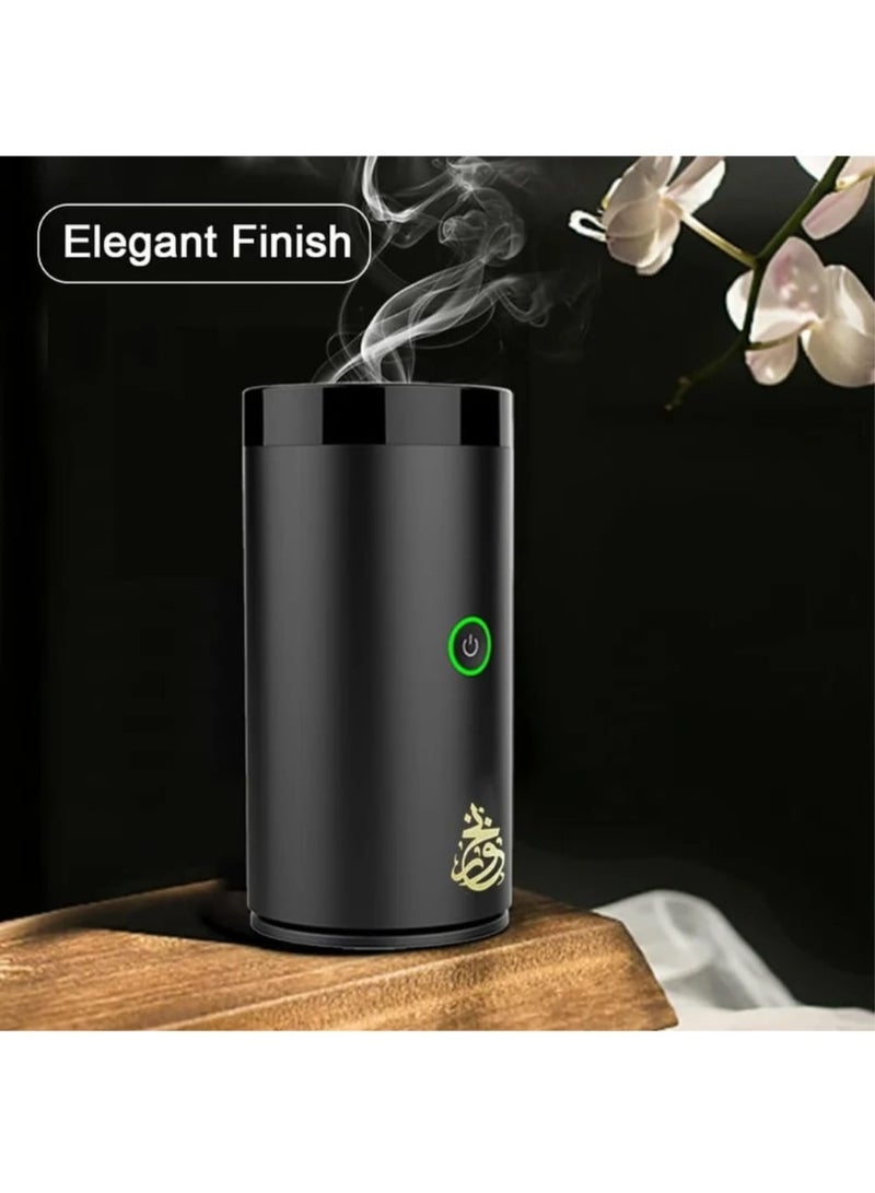 بخور مبخرة كهربائية محمولة بشحن USB – تصميم أنيق يعمل بلمسة واحدة، لتوزيع البخور برائحة فاخرة في المنزل والسيارة والمكتب - Image 2