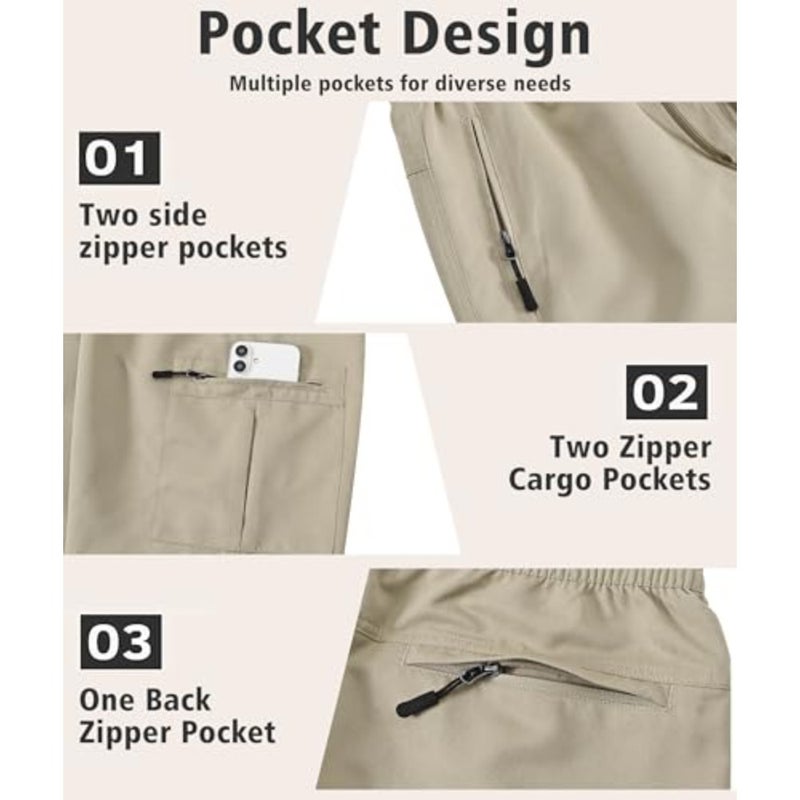 Zoofly Men's Cargo Shorts Outdoor Lightweight Summer Casual Bermuda Shorts with 5 Zipper Pockets - Image 4