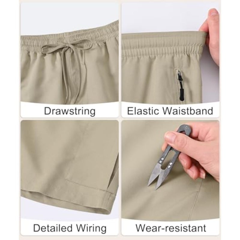 Zoofly Men's Cargo Shorts Outdoor Lightweight Summer Casual Bermuda Shorts with 5 Zipper Pockets - Image 5