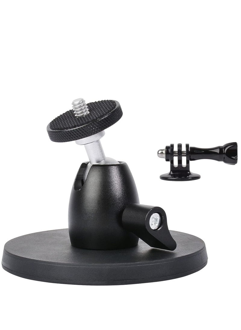 Y&D - Magnetic Camera Mount Base with Mini Ball Head and Adapter for Action Camera/DJI Osmo / Insta360 /Blink Wyze Cam Small DSLR Security Light & More a 1/4"-20 - Image 1