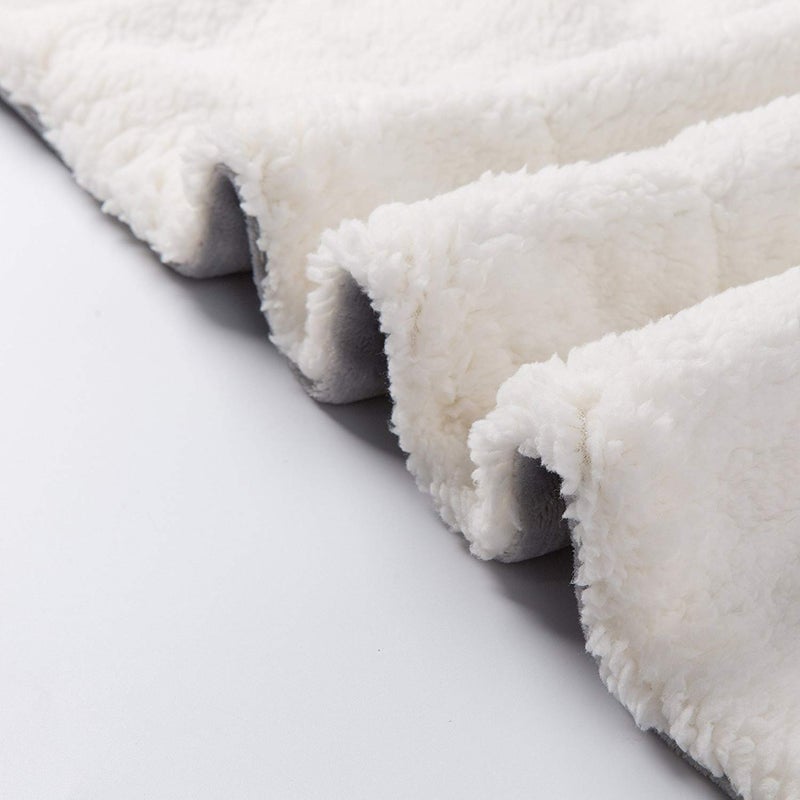 NANPIPER Sherpa Blanket Twin Thick Warm Blankets for Winter Bed Super Soft Fuzzy Flannel Fleece/Wool Like Reversible Velvet Plush Fabric(Light Grey Twin Size 60"x80") - Image 3