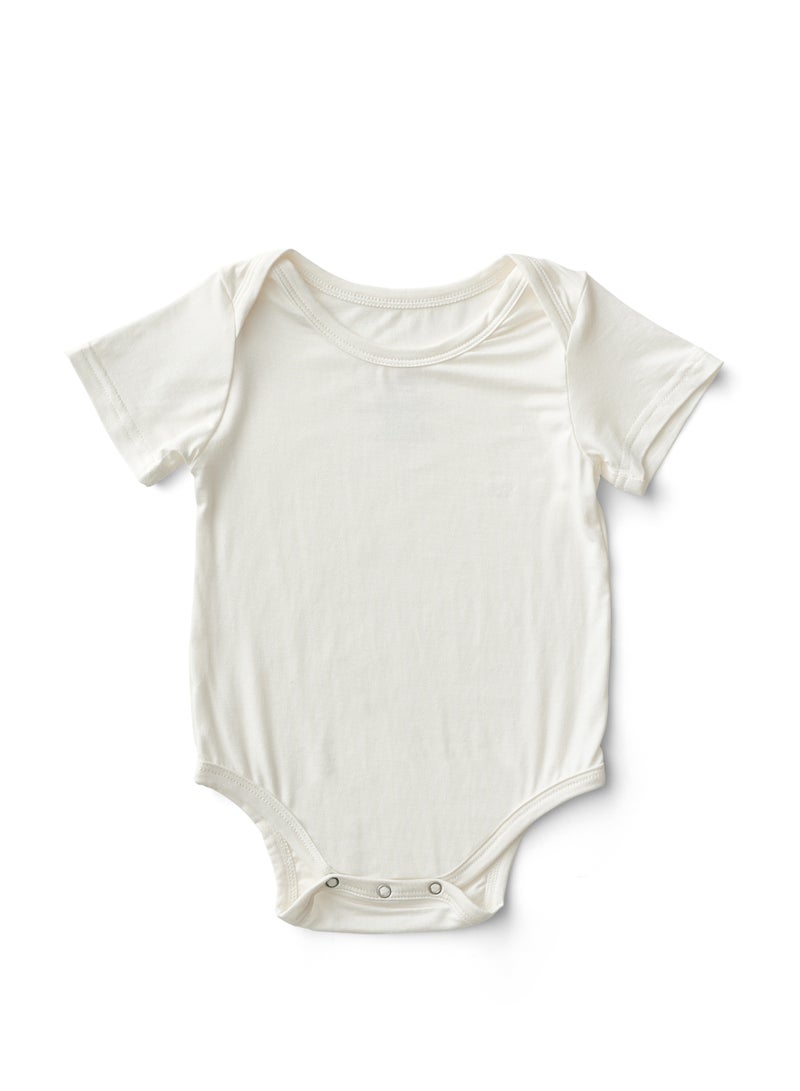 Anvi Baby Organic Bamboo Spandex Bodysuit- White 0 to 3 months - Image 1