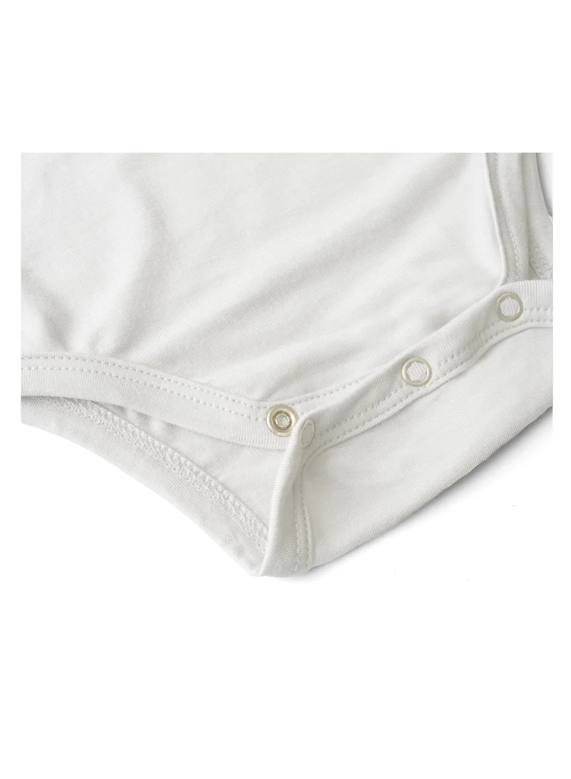 Anvi Baby Organic Bamboo Spandex Bodysuit- White 0 to 3 months