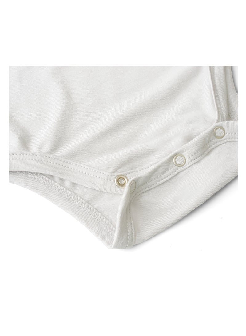 Anvi Baby Organic Bamboo Spandex Bodysuit- White 0 to 3 months - Image 3