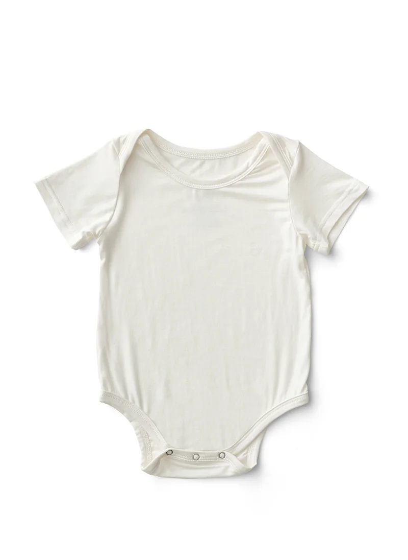 أنفي بيبي Organic Bamboo Spandex Bodysuit- White 0 to 3 months