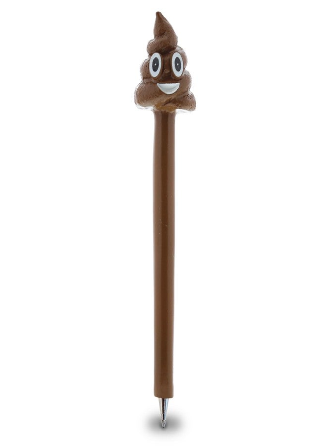 Planet Pens Puzzled Resin Poop Face Emotion, 6 Inch Premium Black Ink Fashion Ballpoint Pen Unique Hand-painted Novelty Decorative Fashionable Writing Products Emotion Themed School & Office Supplies - Image 1