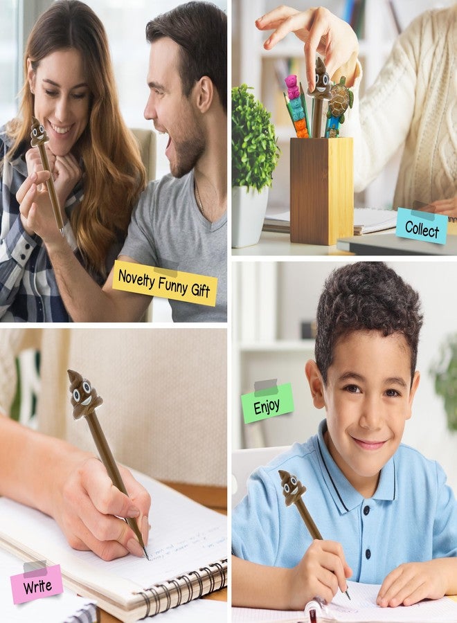Planet Pens Puzzled Resin Poop Face Emotion, 6 Inch Premium Black Ink Fashion Ballpoint Pen Unique Hand-painted Novelty Decorative Fashionable Writing Products Emotion Themed School & Office Supplies - Image 4