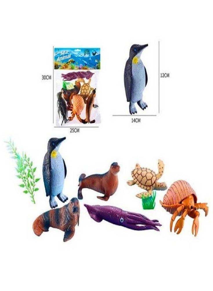 6 pieces of sea animal figures