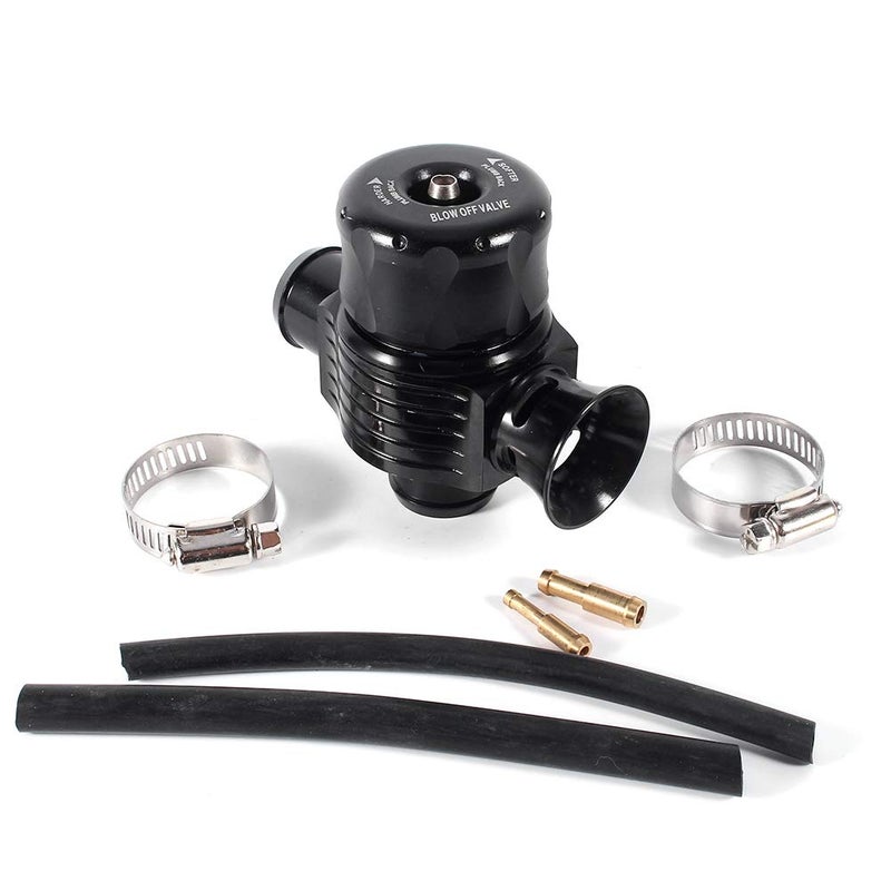 Generic Turbo Discharge Valve+Universal Turbo Discharge Valve, 25mm Aluminum Turbo Splitter Valve, Dual Port Recirculation Discharge Valve Kit for Car for, Black/White, normal  - Image 1