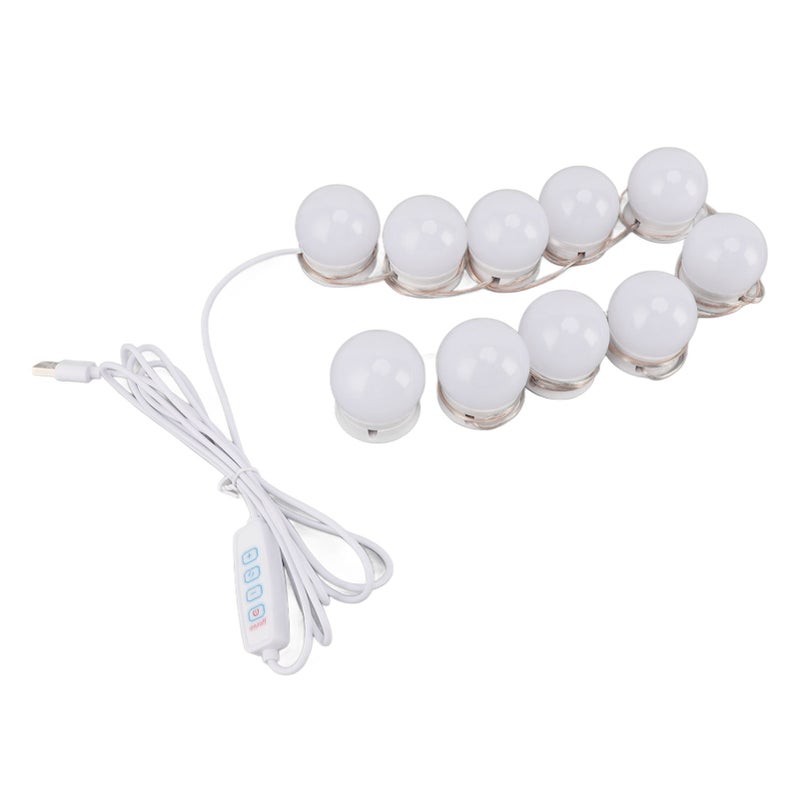 LED Vanity Lights with 10 Dimmable Bulbs USB Adjustable Color and Brightness Mirror Lights for Makeup Dressing Room Bathroom - Image 5