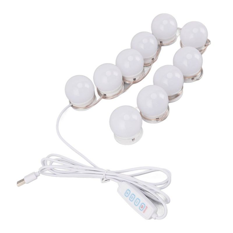 LED Vanity Lights with 10 Dimmable Bulbs USB Adjustable Color and Brightness Mirror Lights for Makeup Dressing Room Bathroom - Image 4
