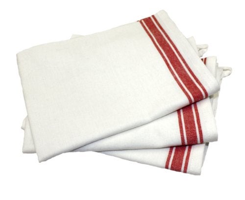 Aunt Martha's 18-Inch by 28-Inch Package of 3 Vintage Dish Towels,Cotton, Red Striped - Image 2