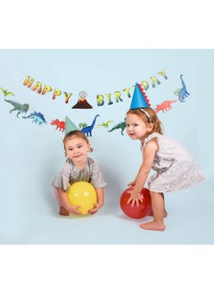Merrilulu Dinosaur Party Hats | 12 Pack | Dinosaur Spike Birthday Party Hats For Kids | T-Rex Birthday Party Supply | Blue And Teal  - Image 2