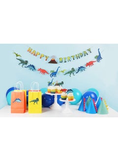 Merrilulu Dinosaur Party Hats | 12 Pack | Dinosaur Spike Birthday Party Hats For Kids | T-Rex Birthday Party Supply | Blue And Teal  - Image 3