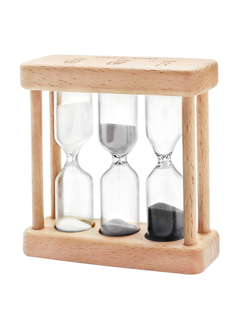 Barakah Wooden Sand Hourglass Timer Wood Frame Hourglass Sandglass Sand Clock Timer 1+3+5 Minute Mini Sand Timer Decoration Small Gift for Games Classroom Home Office Decoration - Image 5