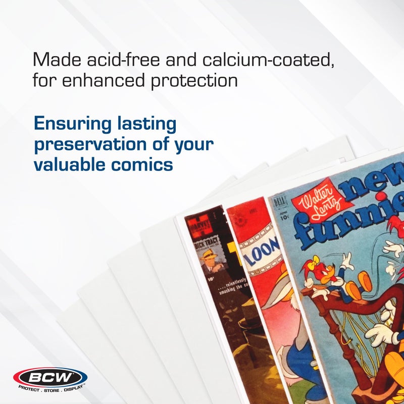 BCW Golden Age Comic Backing Boards - 100 Pack | Certified Acid-Free Comic Book Storage | 7 1/2 x 10 1/2 Inch Dimensions | Archival-Quality Boards for Comic Book Collection Protection - Image 5