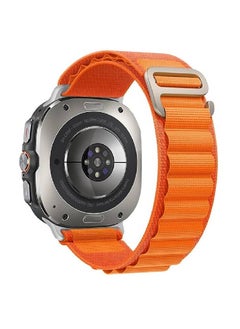 Trail Band for Samsung Galaxy Watch Ultra Bands 47mm Men/Women, Rugged Fabric Nylon Alpine Sport Loop Strap for Samsung Galaxy Watch 7 Ultra Band 47 mm 2024 Breathable Replacement Wristband (Orange)