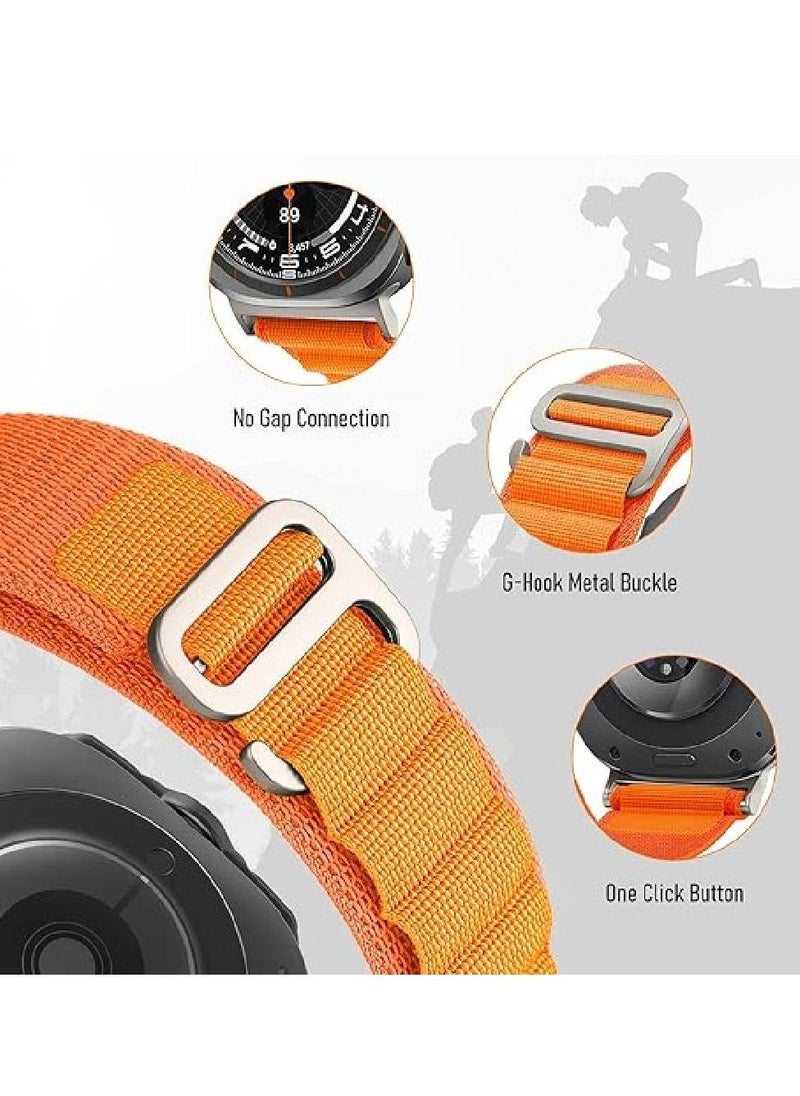 Generic - Trail Band for Samsung Galaxy Watch Ultra Bands 47mm Men/Women, Rugged Fabric Nylon Alpine Sport Loop Strap for Samsung Galaxy Watch 7 Ultra Band 47 mm 2024 Breathable Replacement Wristband (Orange) - Image 1