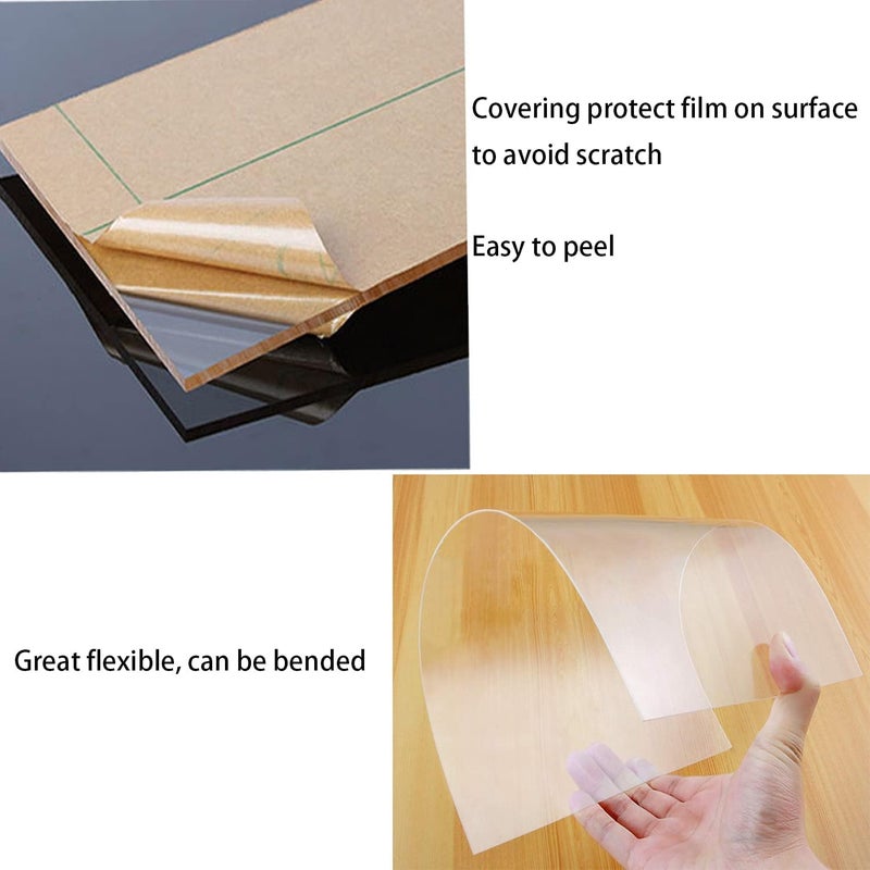 Slasa SLASA Clear Acrylic Sheet 1pc 12x12 12mm Plexiglass Panel for DIY, Craft, Photo Frame Replacement, Display Projects, Signage, Laser Cutting, CNC by SLASA TRADING  - Image 3