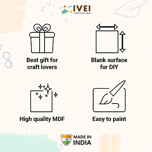 IVEI DIY MDF Wood Sheet Craft Magnet - Plain MDF Fridge Magnet Blanks Cutouts Set for Painting Wooden Sheet Craft, Decoupage, Resin Art Work & Decoration (Photo Frames x 2) - Image 3