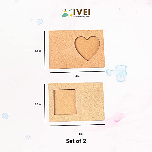 IVEI DIY MDF Wood Sheet Craft Magnet - Plain MDF Fridge Magnet Blanks Cutouts Set for Painting Wooden Sheet Craft, Decoupage, Resin Art Work & Decoration (Photo Frames x 2) - Image 4