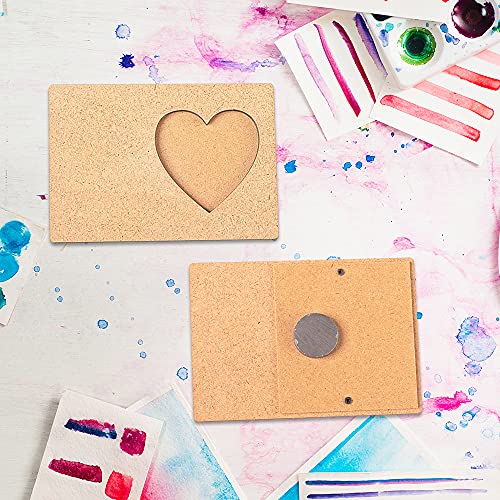 IVEI DIY MDF Wood Sheet Craft Magnet - Plain MDF Fridge Magnet Blanks Cutouts Set for Painting Wooden Sheet Craft, Decoupage, Resin Art Work & Decoration (Photo Frames x 2) - Image 2