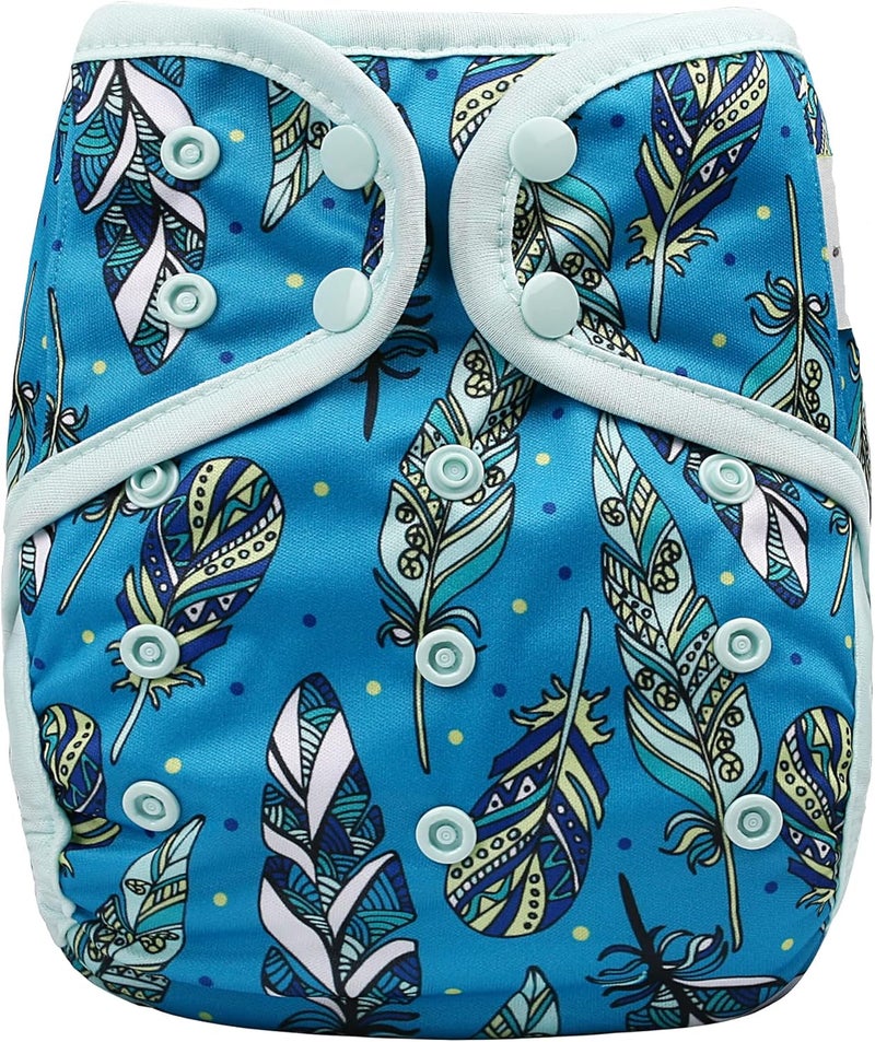 OsoCozy One Size Cloth Diaper Covers - Adjustable Snap Fit & Double Leg Gussets for Baby Boys & Girls from 8-35 Pounds. Use with Prefold, Flat or Fitted Cloth Diapers or Snap-in Inserts. - Image 1