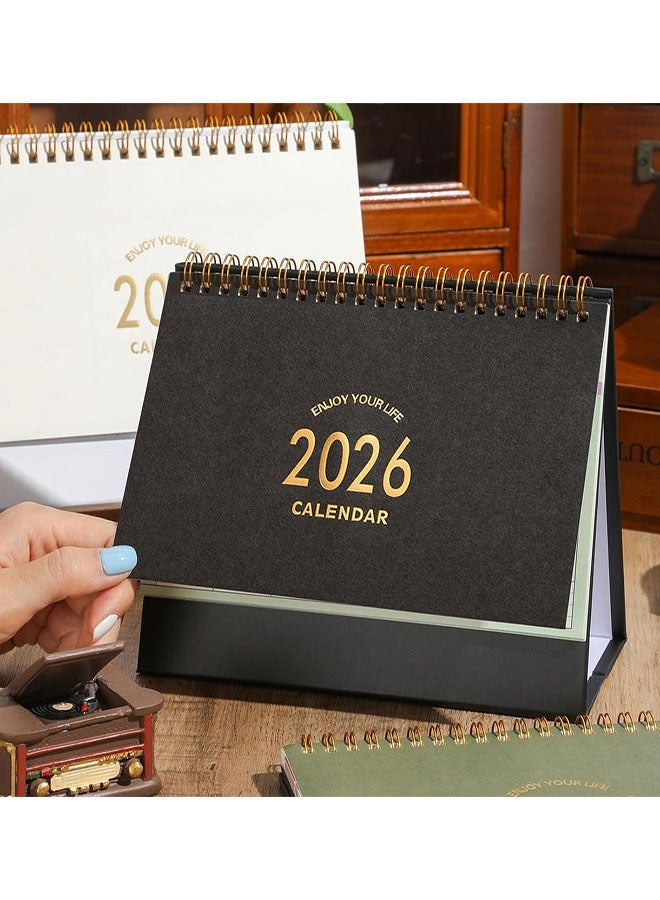 Desk Calendar 2026, Standing Flip Desktop Calendar from July 2025 to December 2026, Metal Ring Twin-Wire Binding 18 Months Medium Desk Calendar for Home Office School - Image 5