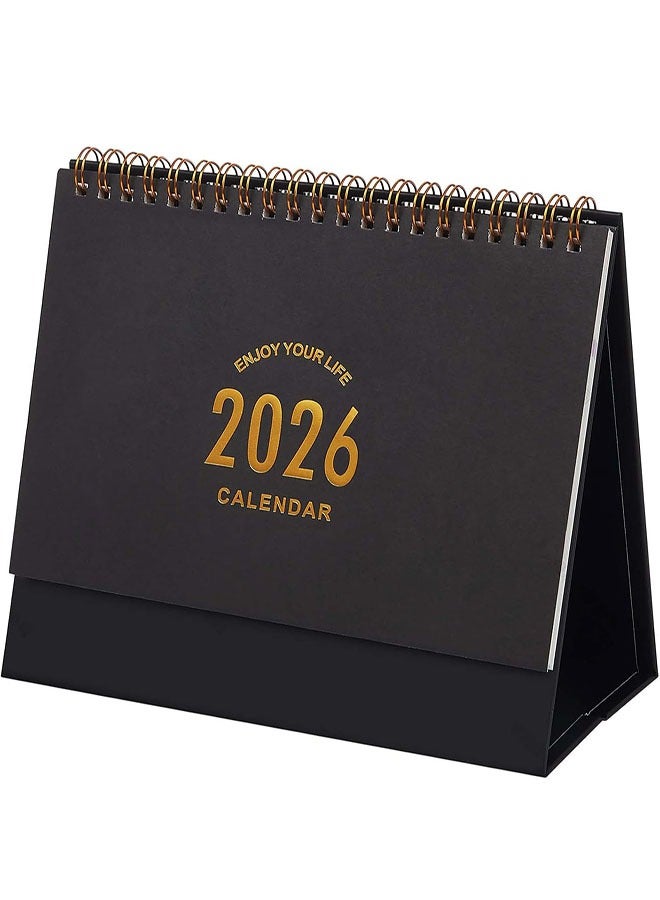 Desk Calendar 2026, Standing Flip Desktop Calendar from July 2025 to December 2026, Metal Ring Twin-Wire Binding 18 Months Medium Desk Calendar for Home Office School - Image 1