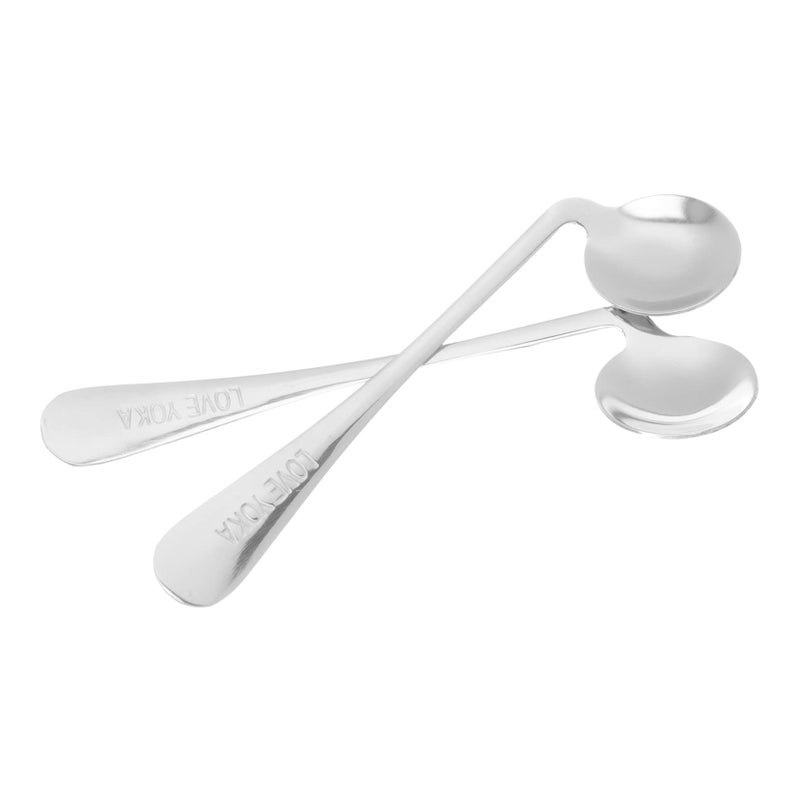 2Pcs Adaptive Utensils Set For Seniors Ergonomic Handle Self Feeding Aids Silver - Image 2