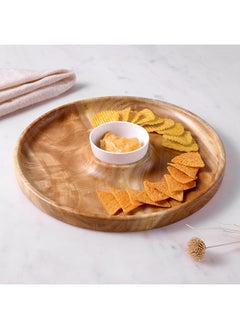 Albero Round Platter with Ceramic Bowl 30x5.5x30 cm