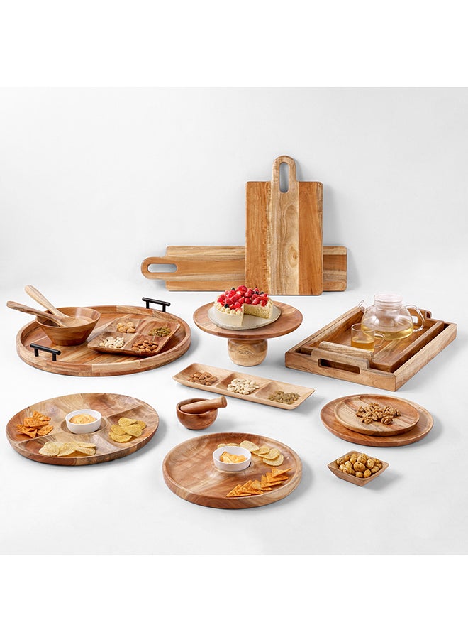 Home Box Albero Round Platter with Ceramic Bowl 30x5.5x30 cm  - Image 4