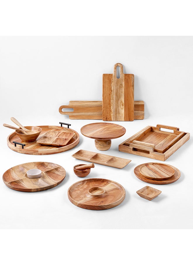 Home Box Albero Round Platter with Ceramic Bowl 30x5.5x30 cm  - Image 5