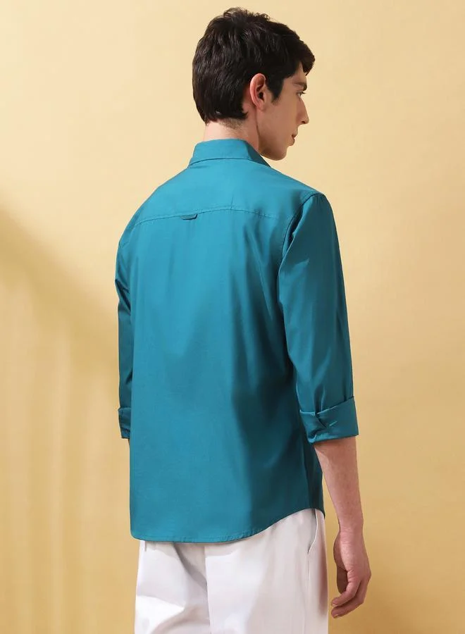 دينيس لينغو تيشيرت رجالي بوبلين سادة بأزرار مقاس عادي