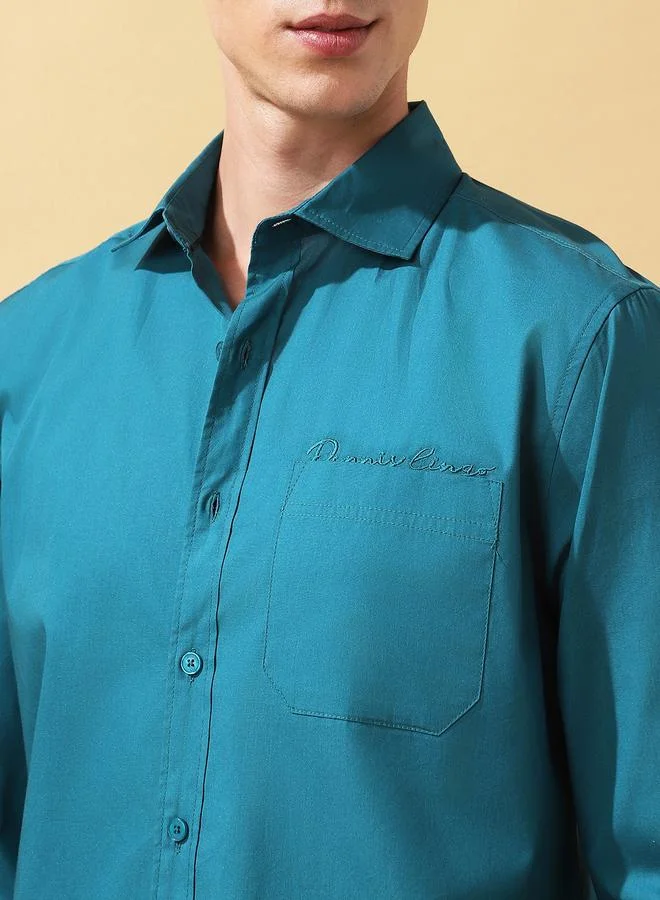 دينيس لينغو تيشيرت رجالي بوبلين سادة بأزرار مقاس عادي