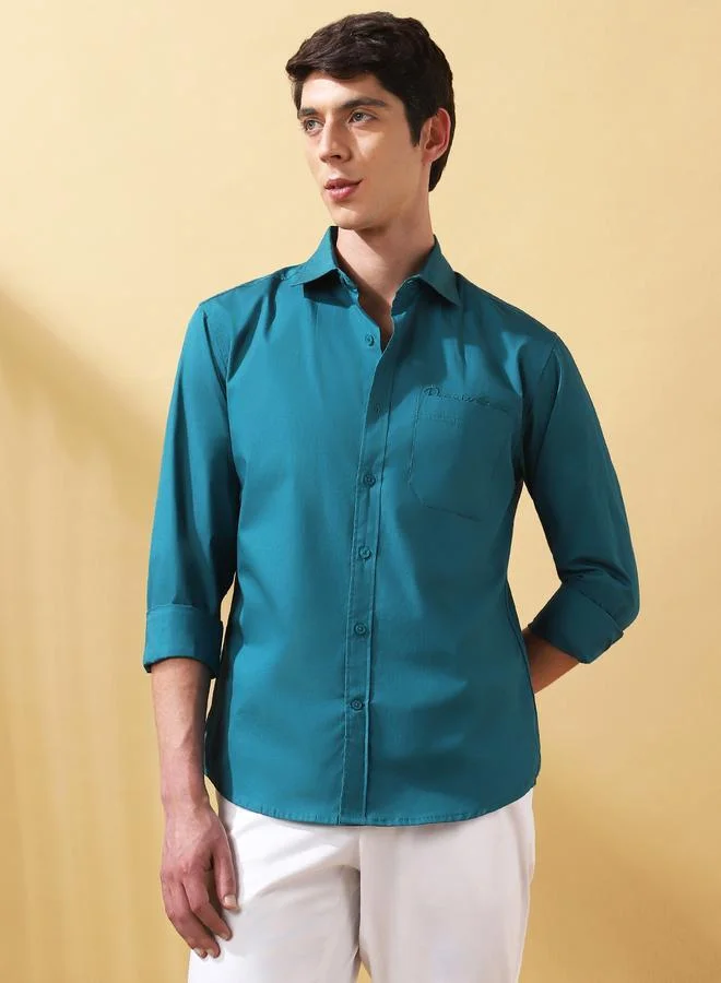 دينيس لينغو تيشيرت رجالي بوبلين سادة بأزرار مقاس عادي