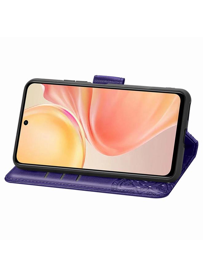 Zaboon Case for infinix Smart 9 Butterfly Love Flower Embossed Leather Phone Case - Image 4