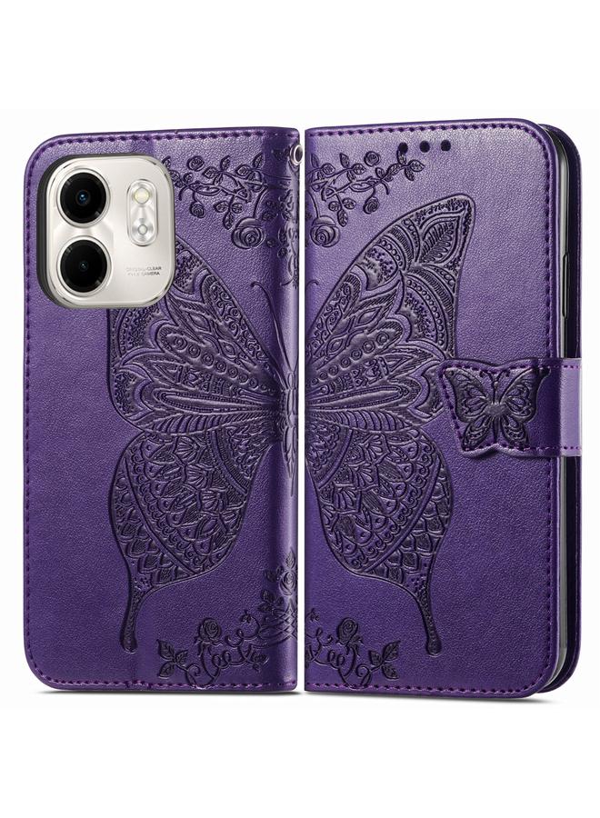 Zaboon Case for infinix Smart 9 Butterfly Love Flower Embossed Leather Phone Case - Image 2